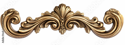 Wallpaper Mural Ornate Decorative Motif: A detailed, close-up view of an antique, golden decorative element, showcasing the intricate craftsmanship of a timeless design. Torontodigital.ca