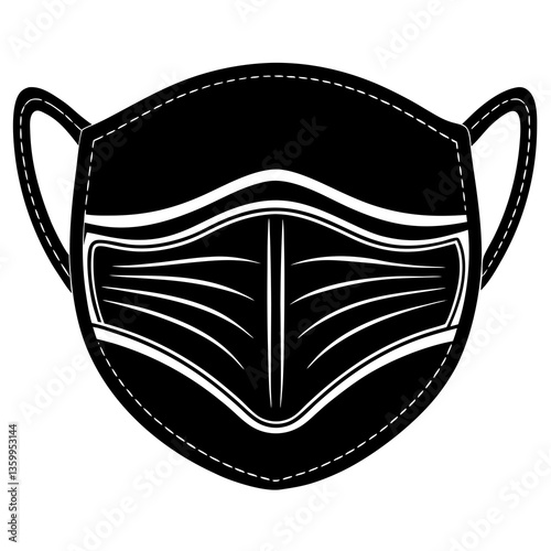 Face Mask Silhouette Vector
