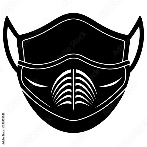 Face Mask Silhouette Vector