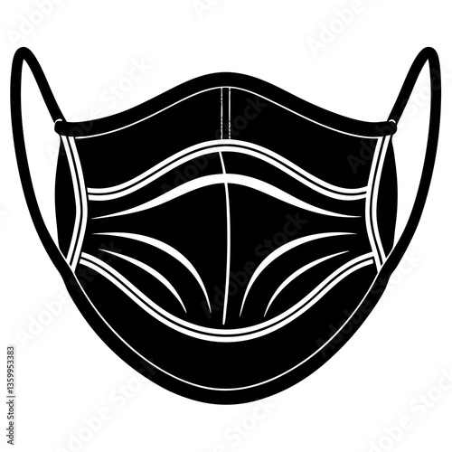 Face Mask Silhouette Vector