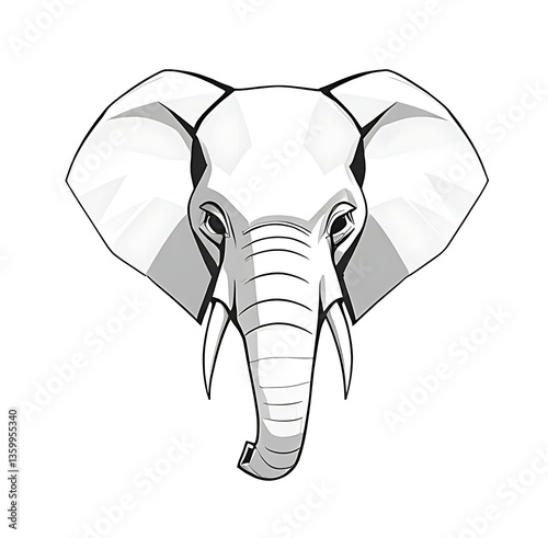 elephant head vector illustration