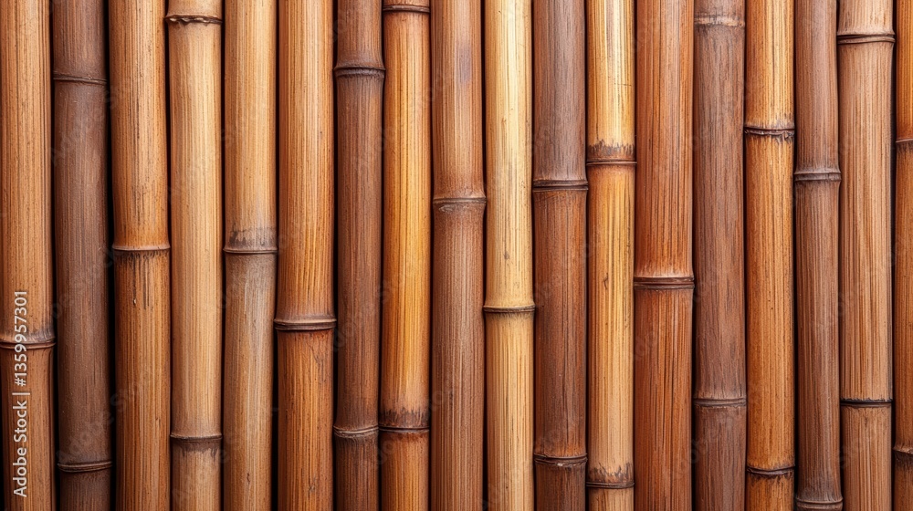 Fototapeta premium Wood Texture concept. Bamboo wood texture with fine vertical lines and natural patterns