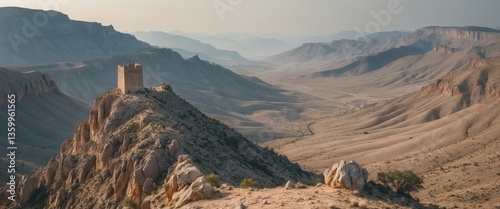 A Mountain Ridge Along The Controversial Border With Distinct Remains Of An Ancient Monastery Tower
