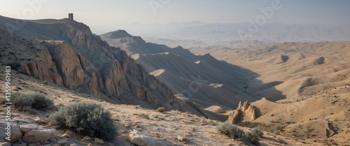 A Mountain Ridge Along The Disputable Border Featuring Clearly Visible Remnants Of An Ancient Monastery Tower
