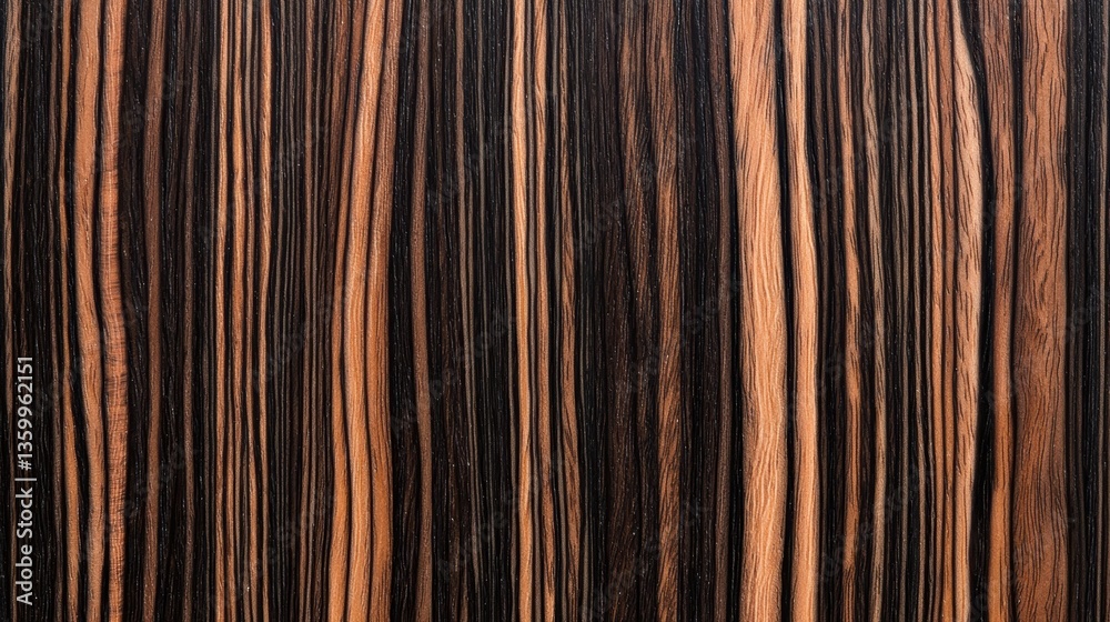 Fototapeta premium Wood Texture concept. Unique zebrawood grain texture with bold striped pattern