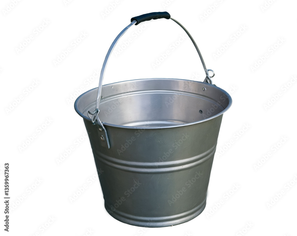 A Gleaming Metal Bucket with a Sturdy Handle, An Emblem of Utility, Reflecting Light and Resilience, a Symbol of Simplicity and Resourcefulness in Everyday Tasks A Gleaming Metal Bucket with a Sturdy Handle, An Emblem of Utility, Reflecting Light and Resilience, a Symbol of Simplicity and Resourcefulness in Everyday Tasks