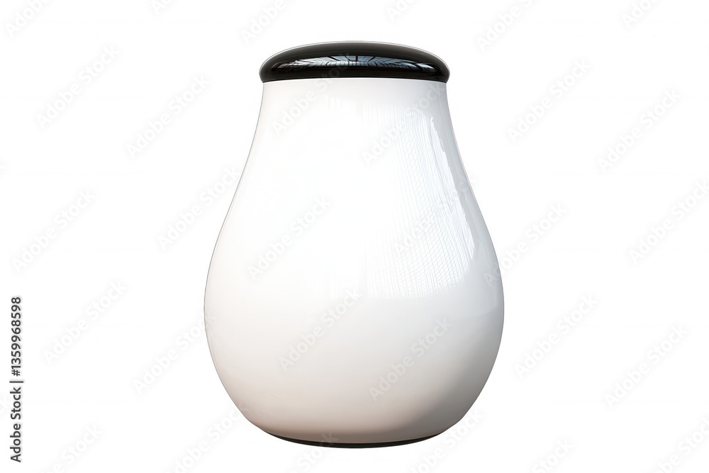 Elegant Pear-Shaped White Ceramic Urn with Dark Lid Displaying Timeless Design Elegant Pear-Shaped White Ceramic Urn with Dark Lid Displaying Timeless Design