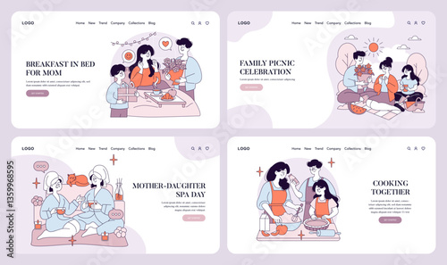 Mothers Day. Flat Vector Illustration