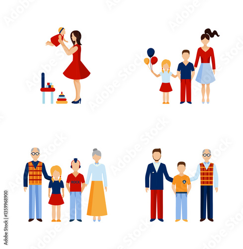 Family icons set