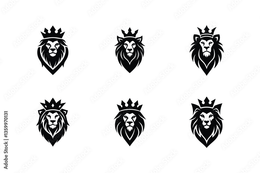 Fototapeta premium lion logo icon art set vector silhouette