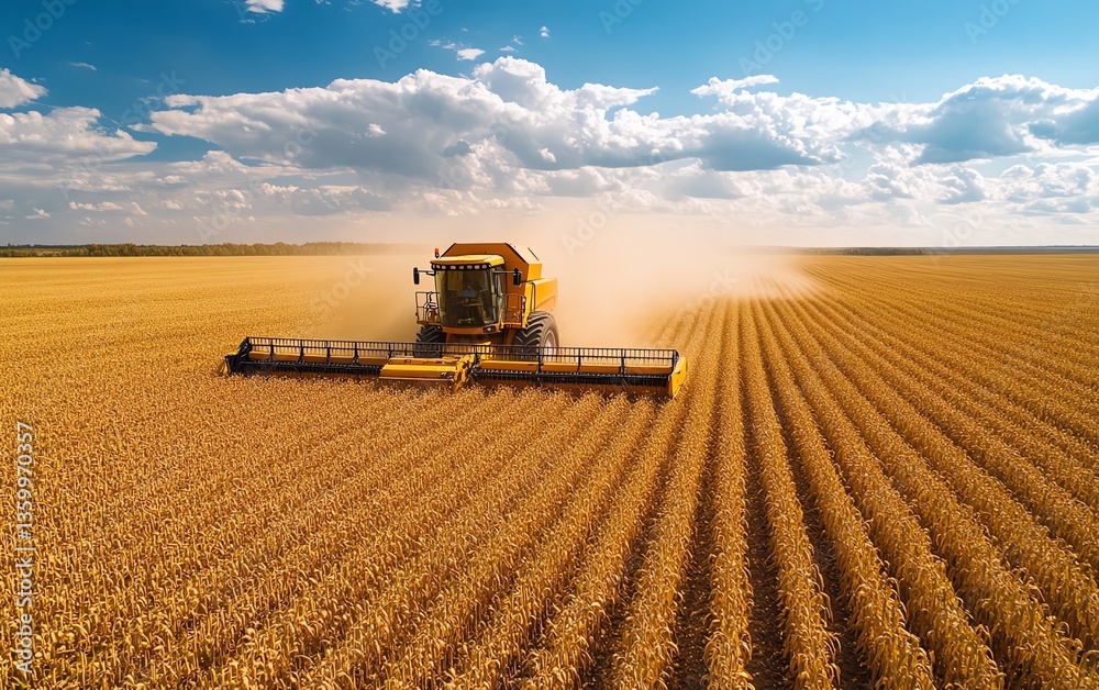 Fototapeta premium Boosting agricultural productivity with advanced chip and computer technology powered by Generative AI, showcasing hightech farming solutions