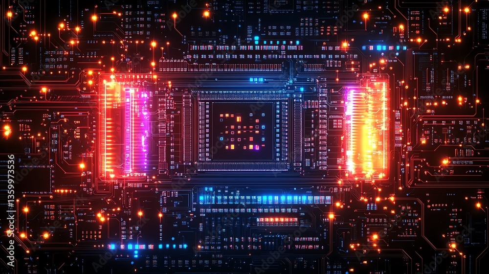 Obraz premium futuristic integrated circuit