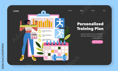 Remote Personal Training. Flat Vector Illustration