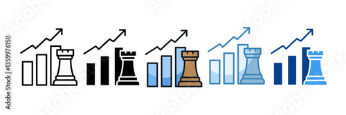 Growth Strategy Icon Set Multiple Style Collection
