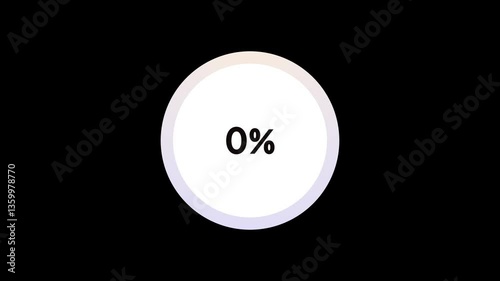 A smooth and engaging animated infographic displaying a loading progress bar counting down from 100% to 0%, perfect for data visualization and UI elements.