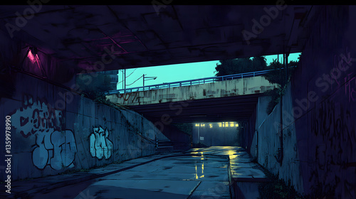 Underpass Lo-fi cartoonish illustration