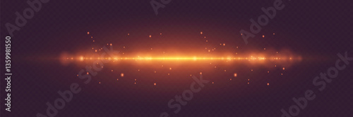 Stylish light effect of lines and sparkles of light. On a transparent background.