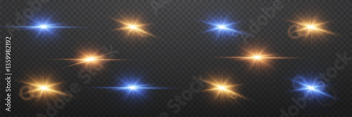 The effect of luminous glare, realistic flashes of stars and rays.
