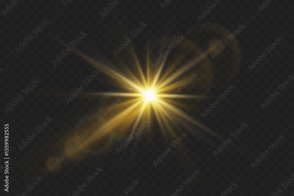 Light effect of star and dust. Special effect explosion.