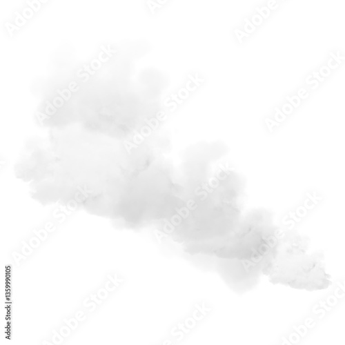 white smoke on white transparent background, Clouds