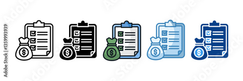 Financial Planning Icon Set Multiple Style Collection