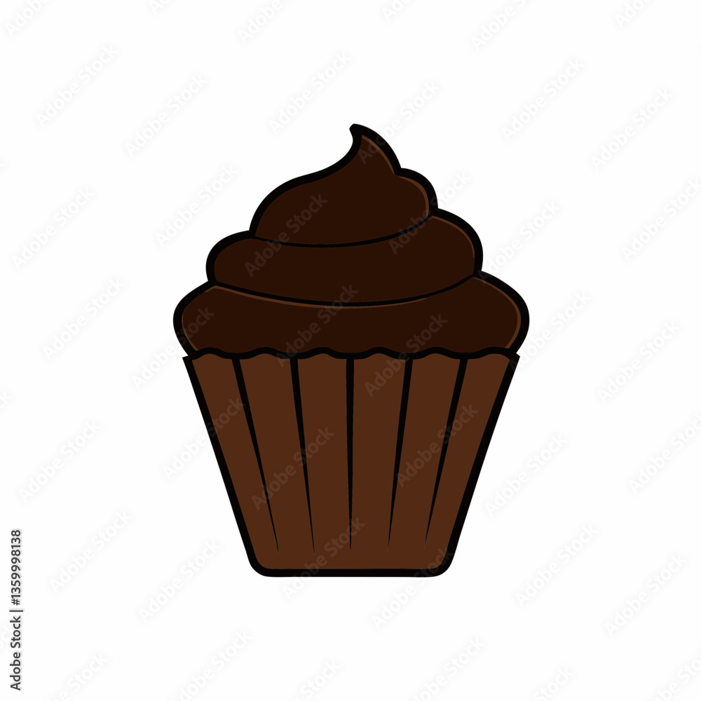 chocolate cupcake isolated on white background chocolate cupcake isolated on white background