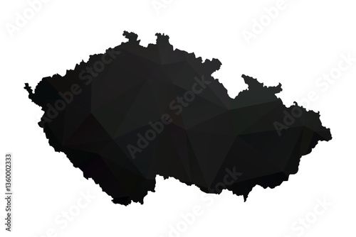 Abstract Polygon - Low Poly Color Black Czech Republic map. Vector Illustration eps10.	
