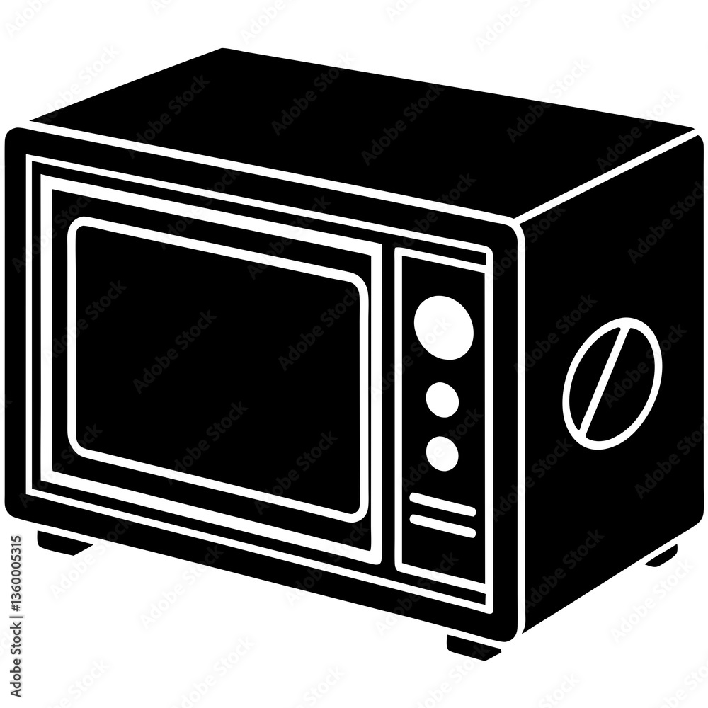 Fototapeta premium Microwave Oven Silhouette Vector