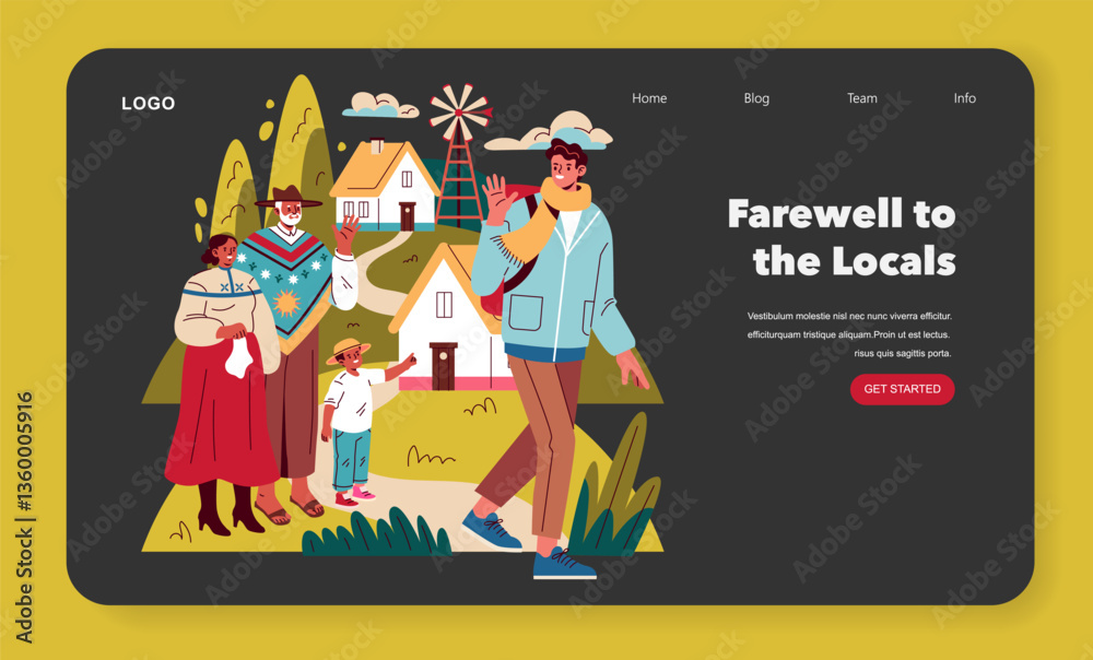 Fototapeta premium Slow Travel. Flat Vector Illustration