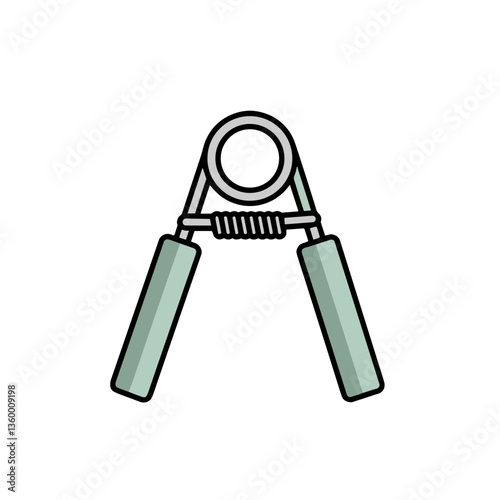 Hand grip strengthener in minimalistic style with green accents  