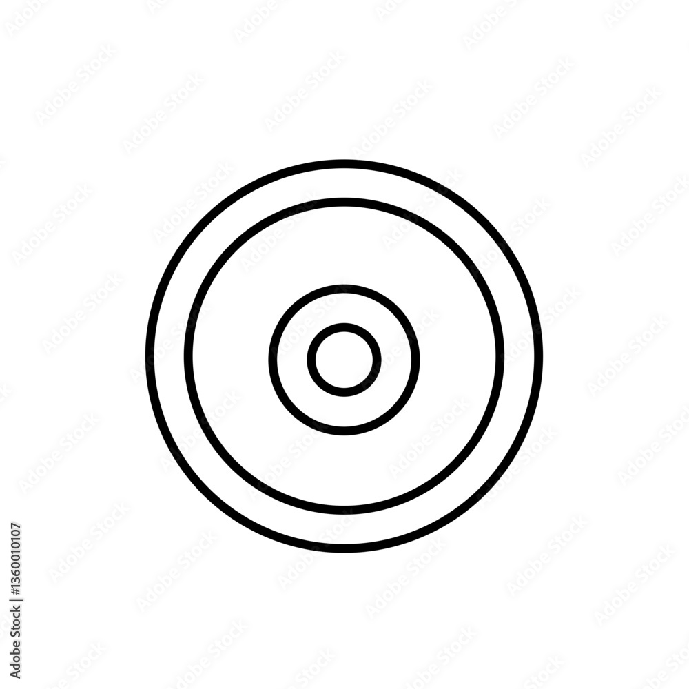 Barbell Weight Plate Outline in Minimalist Style Barbell Weight Plate Outline in Minimalist Style