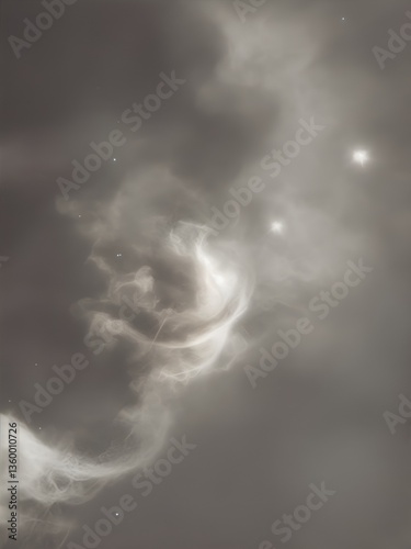 A moody, black-and-white cosmic nebula swirling in deep space. A mysterious and artistic depiction of the universe’s unknown beauty, ideal for astronomy lovers and sci-fi enthusiasts.
