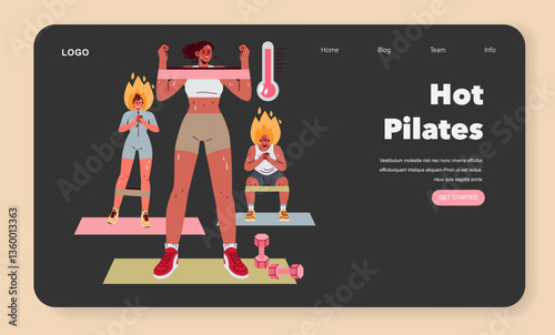 Pilates. Flat Vector Illustration