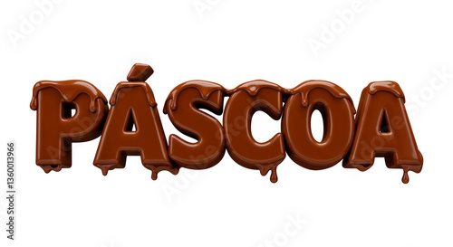 Easter text with melted chocolate effect