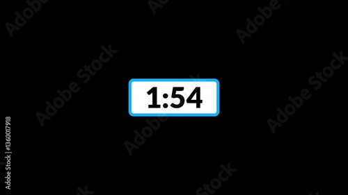 2 minute countdown timer animation seconds on transparent background 120 second countdown timer, Countdown video with alpha channel.	