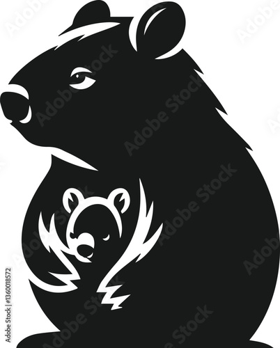 wombat vector silhouette