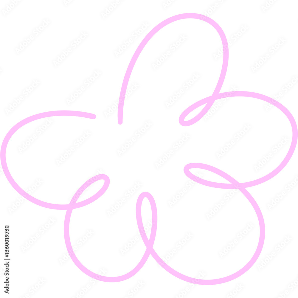 Pink line flower drawing Pink line flower drawing