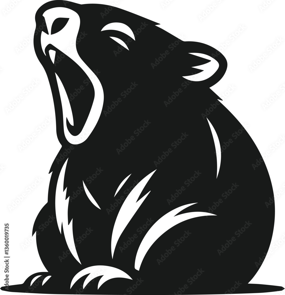 Obraz premium wombat vector silhouette