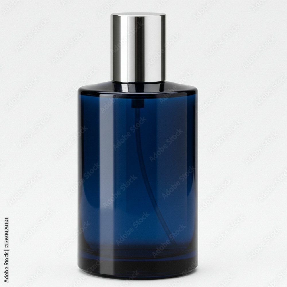 Premium Fragrance Bottle in Elegant Blue Glass Design. Premium Fragrance Bottle in Elegant Blue Glass Design.