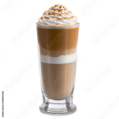 Layered Coffee Drink with Whipped Cream Topping