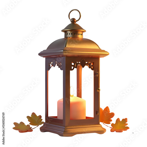 old fashioned lantern isolated on white