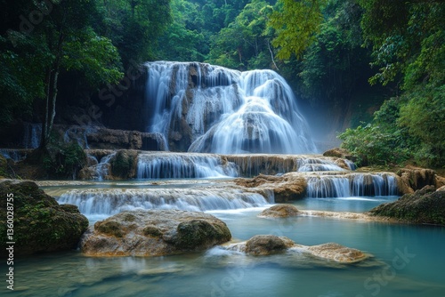 The breathtaking nature of waterfalls capturing these magnificent wonders' everlasting life and flow. Generative Ai