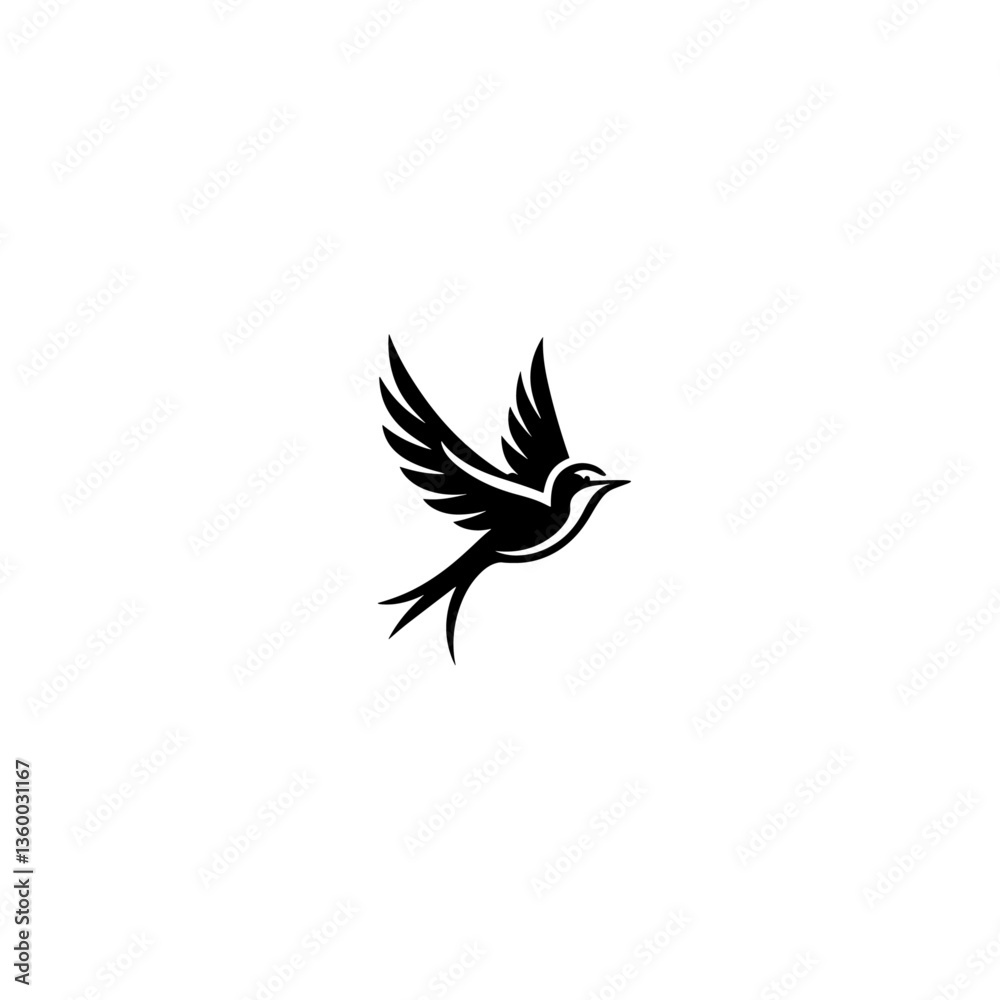 Bird silhouette vector with white background Bird silhouette vector with white background