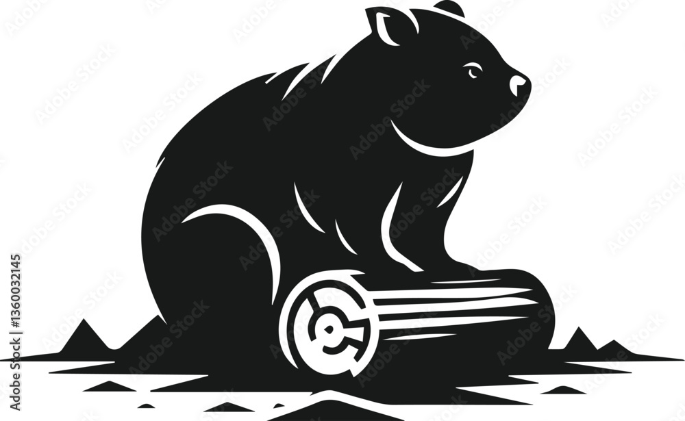 Obraz premium wombat vector silhouette