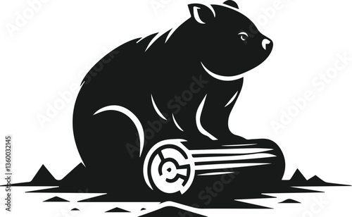 wombat vector silhouette