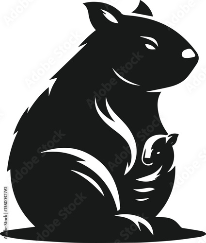 wombat vector silhouette