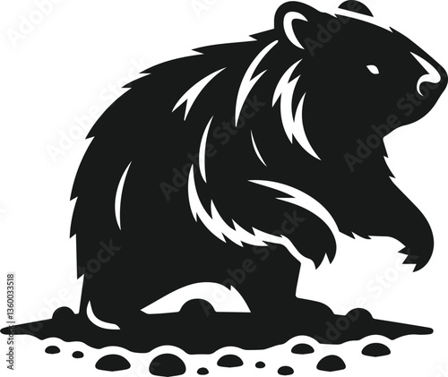 wombat vector silhouette