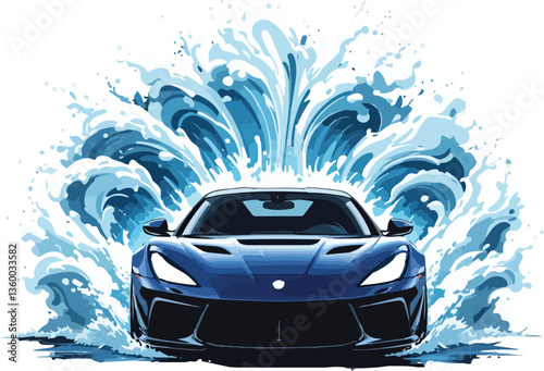 High quality car wash vector logo in coloring