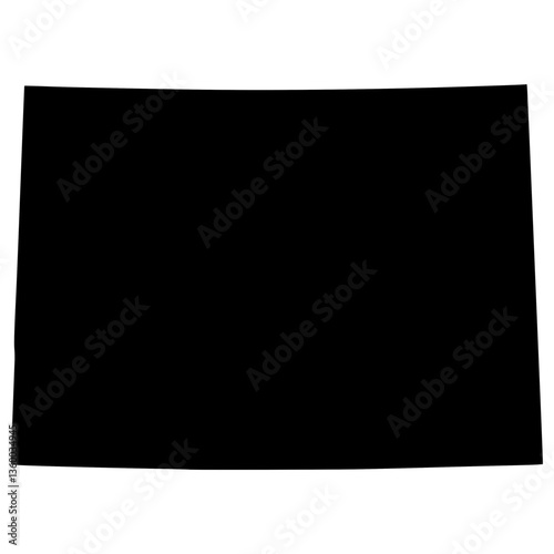 Black Sticker of Colorado Map with Transparent Background