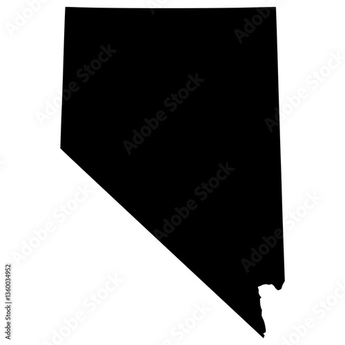 Black Sticker of Nevada Map with Transparent Background